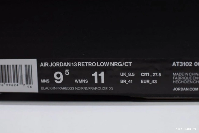 Infrared x 13 Clot AT3102-006 Low Air Black Jordan 0729